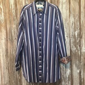MEN’S ROBERT GRAHAM BUTTON DOWN LONG SLEEVE SHIRT, size 2xlb
